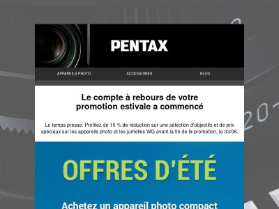 Dernière semaine pour profiter des offres PENTAX