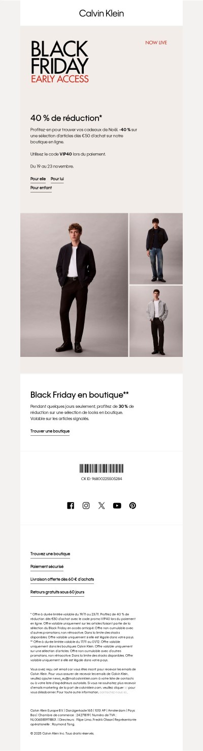 Avant-première Black Friday : -40 %