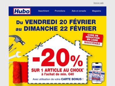 Ce week-end seulement : -20 % avec votre bon !