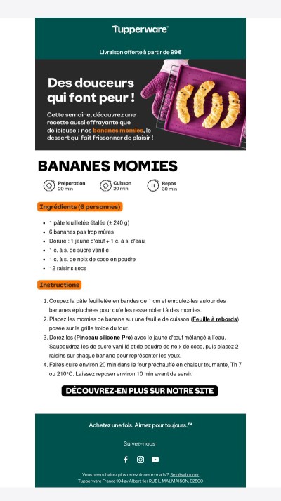 Nos bananes momies, le dessert qui fait frissonner de plaisir !