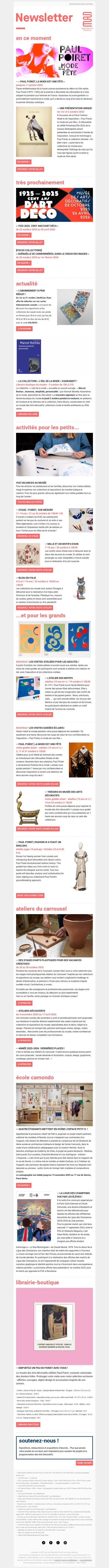 Octobre aux Arts Décoratifs !