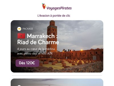 🇲🇦 Marrakech dès 120€, Istanbul 5★ (145€) & Rome !