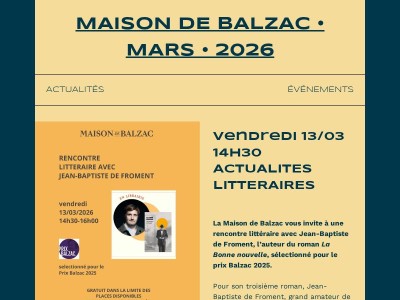 MARS À LA MAISON DE BALZAC