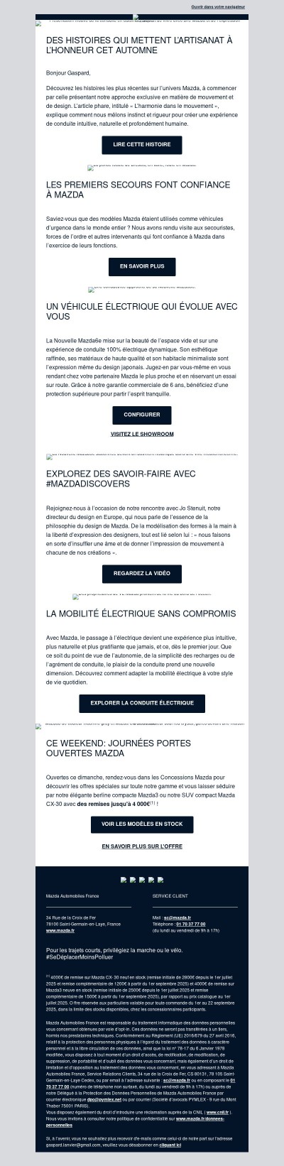 {{ firstname }}, votre édition spéciale rentrée : s’évader dans l’univers Mazda