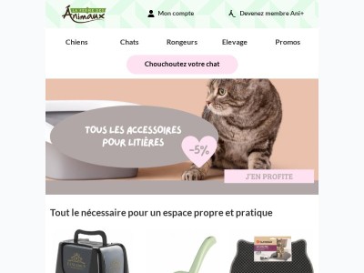 –5 % sur tous les accessoires litières !