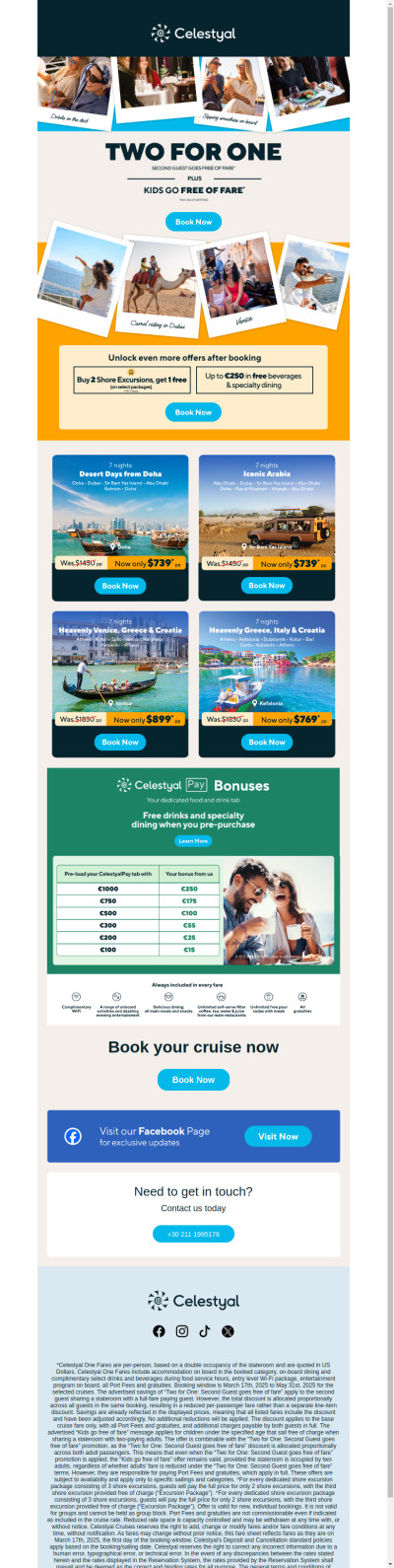 Two-for-One Deal + Free Kids Fare – Pay Only Port Fees!