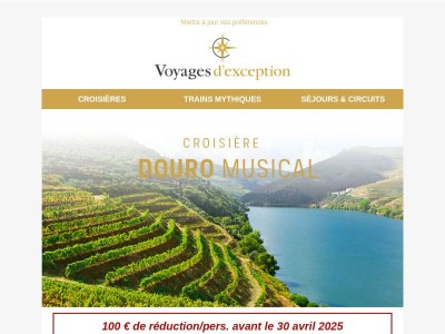 Croisière Musicale au fil du Douro (septembre 2025)