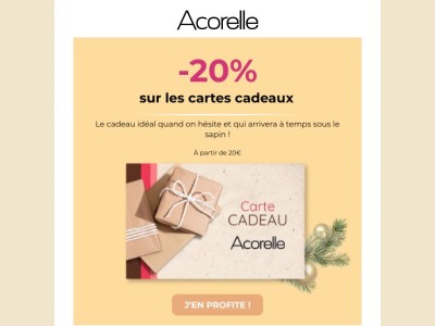 -20% sur les cartes cadeaux Acorelle ! 🎁