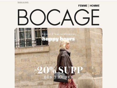 HAPPY HOURS SOLDES 👢 Jusqu’à -50% & -20% supp dès 2 paires