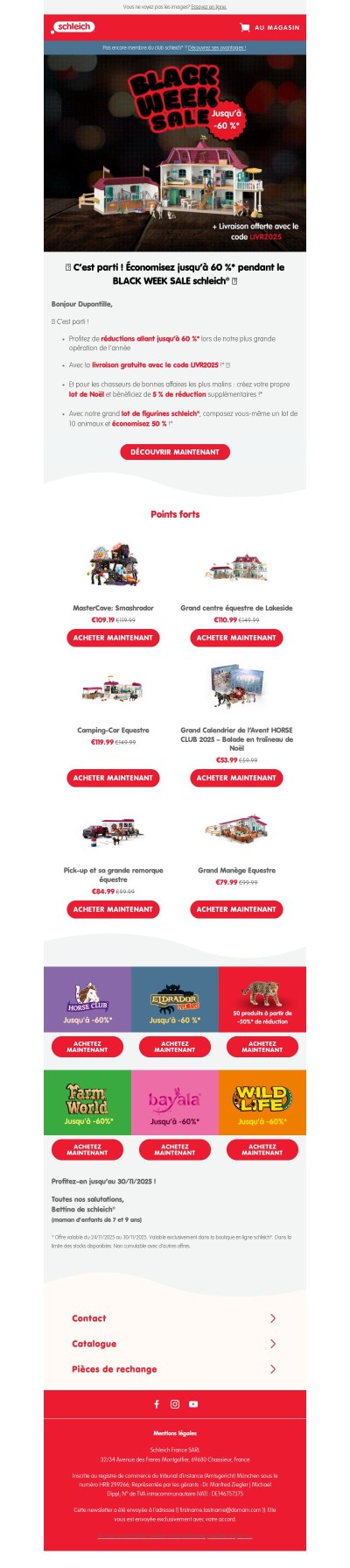 🎉 C’est parti ! Économisez jusqu’à 60 % pendant le BLACK WEEK SALE schleich® !*