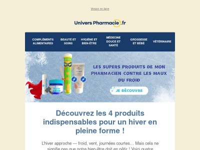 {{ firstname }}, découvrez les 4 produits indispensables pour affronter l'hiver ! ❄️💪