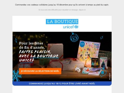 J-15 avant Noël : offrez un cadeau UNICEF… et faites renaître le sourire des enfants !