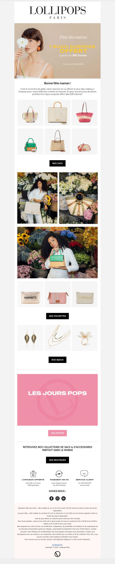 Fête des mères : 1 bijou surprise offert dès 50€ 💎