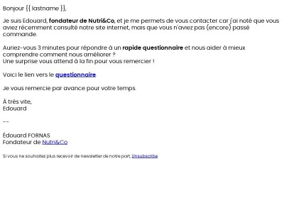 {{ lastname }} J'ai une question pour vous ☺️