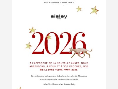 Sisley vous souhaite une heureuse année 2026