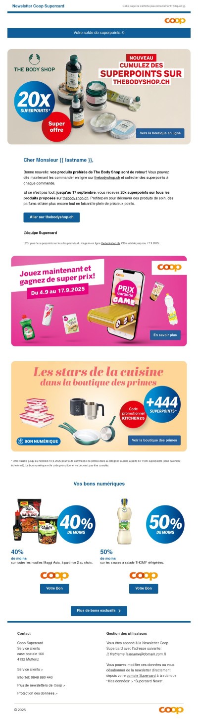 20x plus de superpoints chez thebodyshop.ch