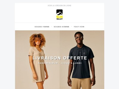 Livraison offerte sans minimum, jusqu’à lundi