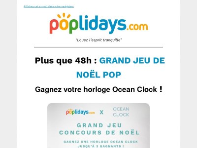 PLUS QUE 48h GRAND JEU DE NOËL POP 🎁 Gagnez votre horloge Ocean Clock !