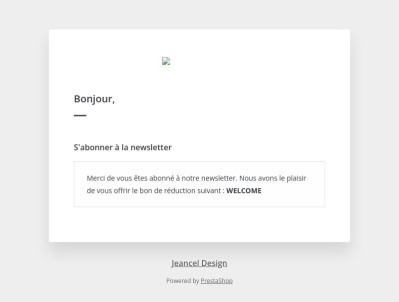 [Jeancel Design] Bon de réduction newsletter