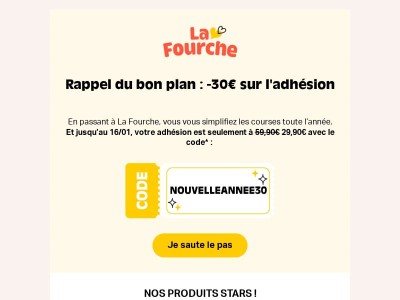 Rappel : 30€ offerts pour vous lancer 🎁