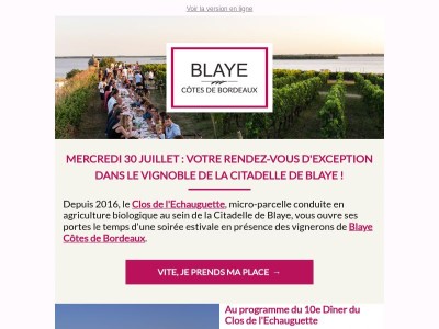 🍷 Dîner dans les vignes de la Citadelle : places limitées, réservez vite!