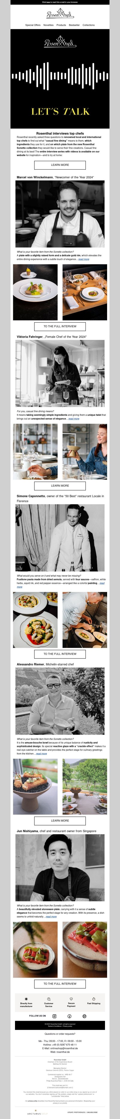 Let's talk – interview series with top chefs!