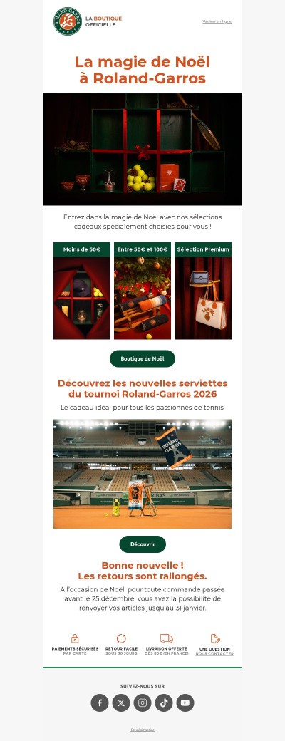 Noël s'invite à Roland-Garros