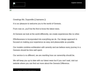 Thank you for confirming your subscription to Genesis newsletter.