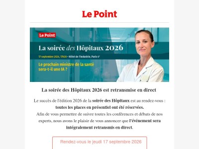 🏥 Suivez la soirée des Hôpitaux en direct !