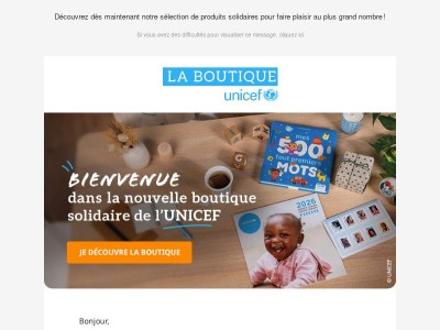 Réouverture de la boutique solidaire UNICEF France !