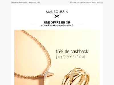 Cashback immédiat : 20% de remise à partir de 301€ d'achat* !