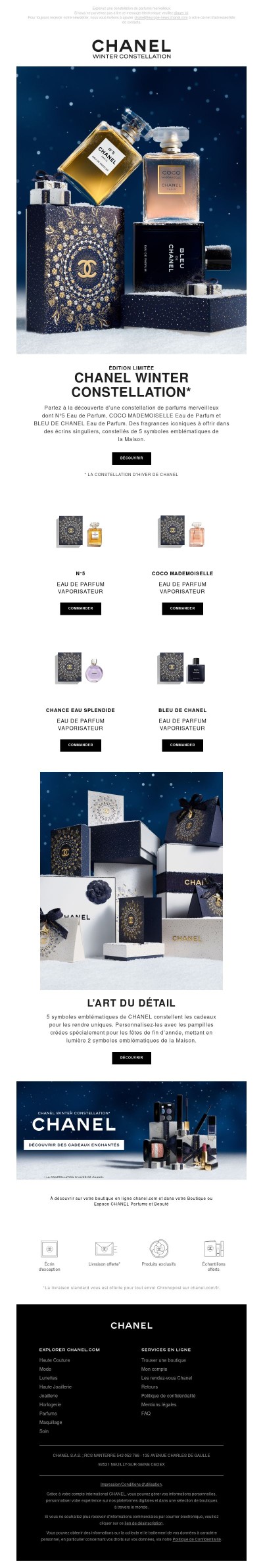 Offrez un parfum CHANEL pour les fêtes