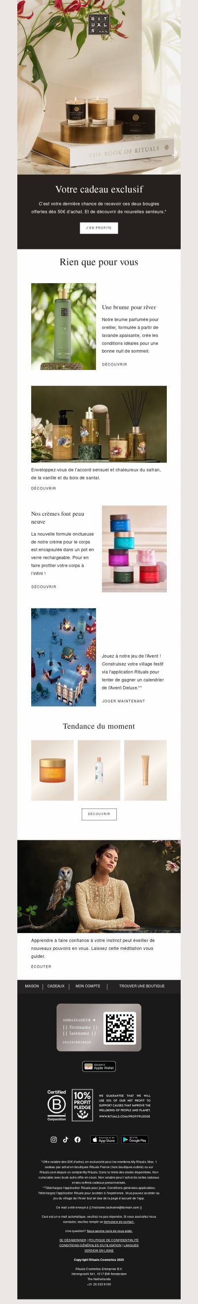 Profitez vite de votre cadeau du mois 🎁