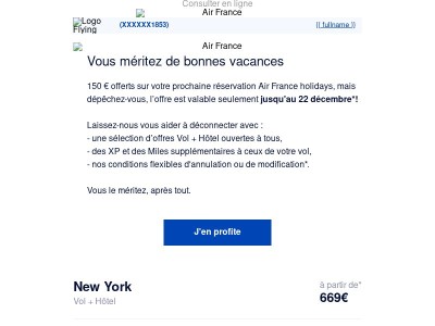 Déconnectez avec Air France holidays