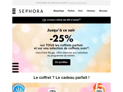 Dernières heures ⌛ -25% sur TOUS les coffrets parfum et une sélection soin