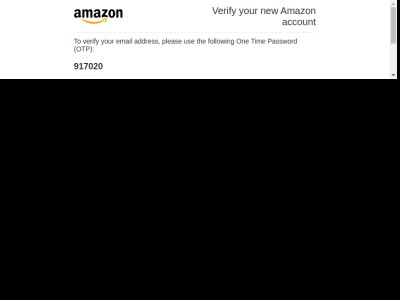 Verify your new Amazon account