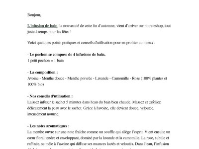 🛀 L'Infusion de bain : mode d'emploi