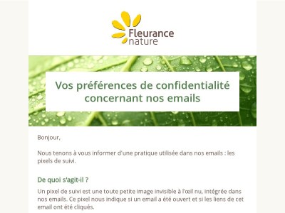 Information relative à vos emails Fleurance Nature