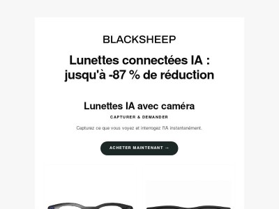 🚨 Lunettes connectées IA dès 21 € (jusqu'à -87 %)