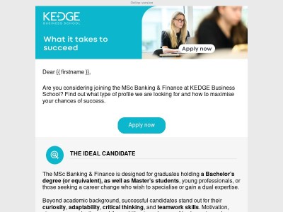 Is the MSc Banking & Finance programme at KEDGE right for you?