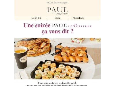 Un soirée avec notre sélection PAUL Le Traiteur