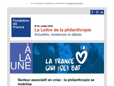 Secteur associatif en crise : la philanthropie se mobilise - La Lettre de la philanthropie N°53