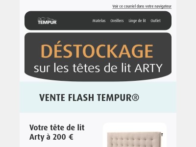 {{ lastname }}, VENTE FLASH TETE DE LIT ARTY