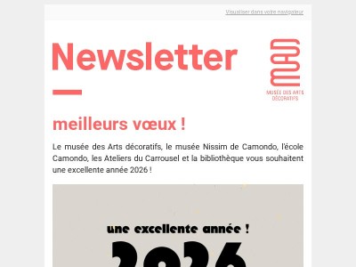 💫 Les Arts Décoratifs vous souhaitent une bonne année 2026 !