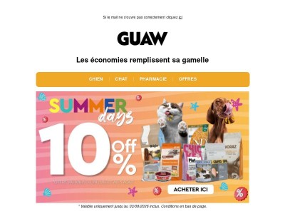 -10 % 🐾 Pour que rien ne manque pendant vos vacances !