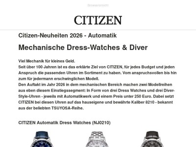 Dressy oder Diver? CITIZEN Automatik 2026