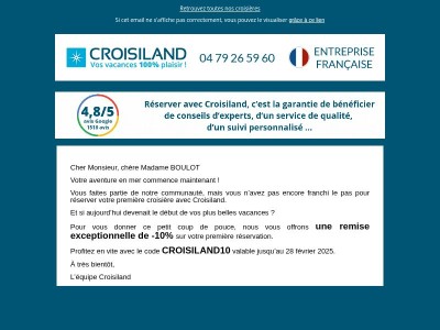 Offre exclusive : -10% sur votre première réservation !