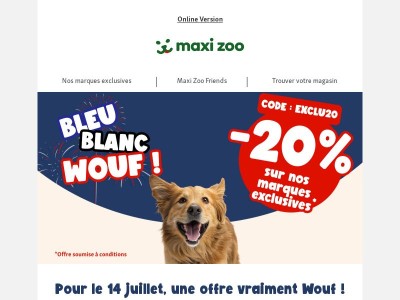 -20% sur nos marques exclusives 🎆