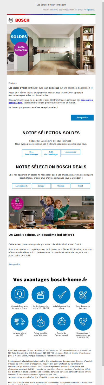 Deuxième démarque chez Bosch Électroménager