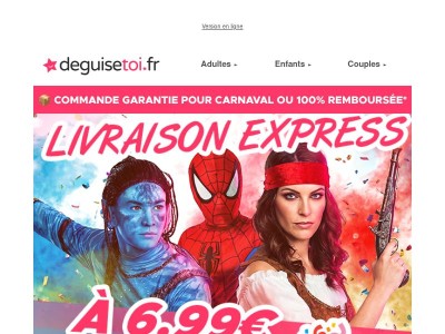🎉 Mardi Gras approche : recevez votre déguisement à temps